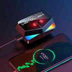 Futuristic RGB Wireless Earbuds with Digital Display Case