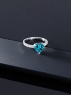 Blue Heart Diamond Metal Ring