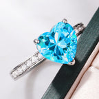 Blue Heart Diamond Metal Ring