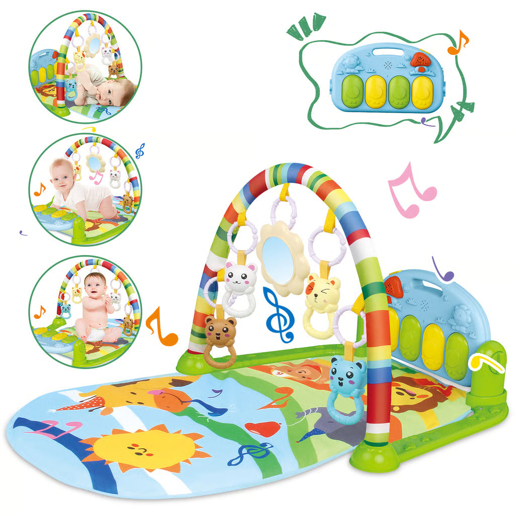 Colorful Activity Mat with Piano and Hanging Toys – Fun, Music & Learning for Little Ones